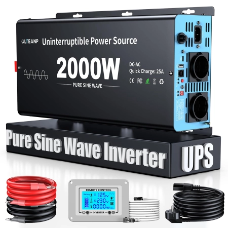 OLTEANP Przetwornica napięcia 12V 230V 2000W czysty sinus USB-C 30W
