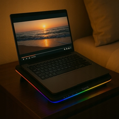 Podkładka chłodząca llano V12 RGB laptop 15-19″ z turbo wentylatorem USB