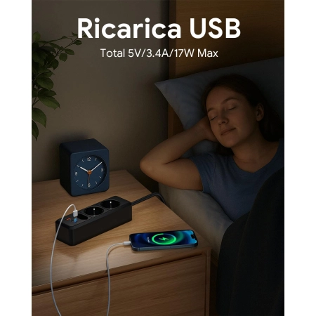Listwa WENTONG EU 2 USB-C USB DC 1.5m 2500W 10A R25