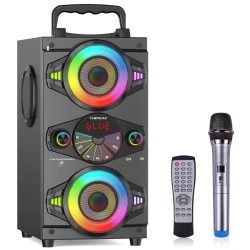 GŁOŚNIK BEZPRZEWODOWY BLUETOOTH PILOT TF LED AUX Przenośny Tomproad A52 60W