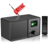 Cyfrowe radio DAB+/FM PAZEAU Bluetooth 5.0 retro z pilotem czarne przenośne
