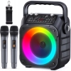Głośnik do karaoke K9-M czarna akumulatorowa z 2 mikrofonami Bluetooth
