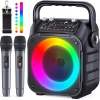 Głośnik do karaoke K9-M czarna akumulatorowa z 2 mikrofonami Bluetooth