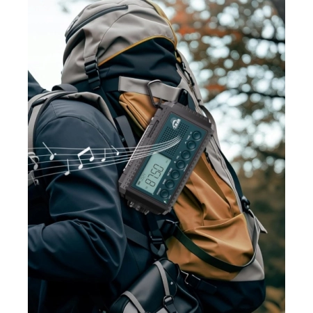 Wielofunkcyjne radio solarne CR1009 Ultra z korbką latarką