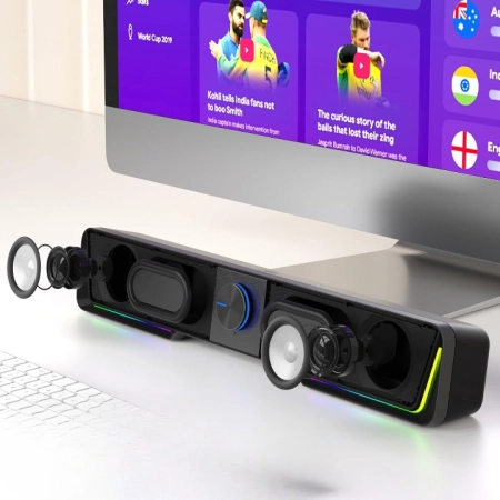Głośniki Desktopowe PC Jeecoo A40 USB Bluetooth Dźwięk Stereo Diody LED