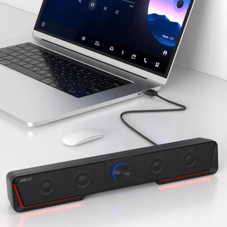 Głośniki Desktopowe PC Jeecoo A40 USB Bluetooth Dźwięk Stereo Diody LED