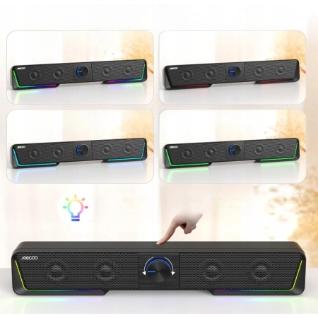 Głośniki Desktopowe PC Jeecoo A40 USB Bluetooth Dźwięk Stereo Diody LED
