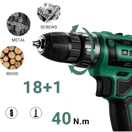 Wkrętarka DEKOPRO zasilanie akumulatorowe 20 V DKCD20XL02B-AZ01-GS