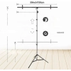 STATYW ZESTAW DO ZAWIESZANIA TŁA TEŁ BELKA LITERA T + TŁO CZARNE 150x200CM