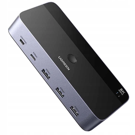 KVM Ugreen AK700 DisplayPort 8K 60Hz USB 3.0 2xPC 2xMonitor