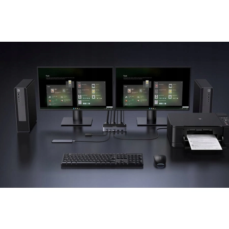 KVM Ugreen AK700 DisplayPort 8K 60Hz USB 3.0 2xPC 2xMonitor