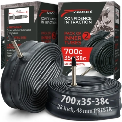 Fincci 2 x Rowerowa Dętka 28" 700x32c 35c 38c 2 sztuki 4717 Fincci 2 x Rowerowa Dętka 28" 700x32c 35c 38c 2 sztuki 4717