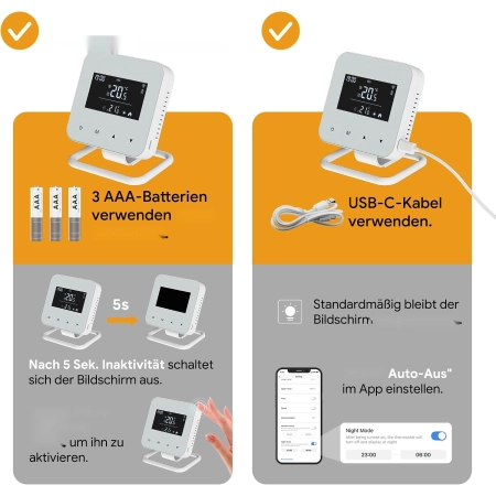 Vaconoff inteligentny termostat zdalnie sterowany Alexa z odbiornikiem