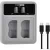 Baterie Nikon EN-EL15C z szybka ladowarka Dual-USB C 2600 mAh 2 sztuki