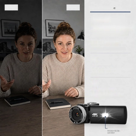 Kamera wideo cyfrowa HDV920PRO rejestrator 4K Ultra HD CMOS 48 MP
