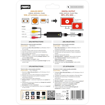 Konwerter Wideo VHS USB Nero Digitalizacja Kaset Analogowy Cyfrowy