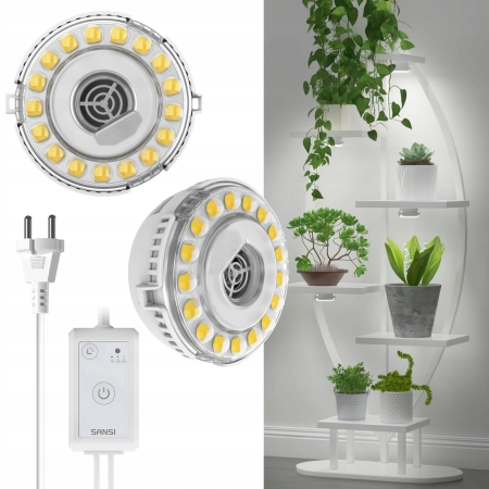 SANSI Lampy do roślin LED 2x10W 2 szt. z timerem i regulacją jasności