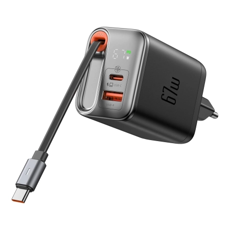 MCDODO SZYBKA ŁADOWARKA SIECIOWA ZASILACZ 3X USB-C USB-A GAN 67W KABEL 1M