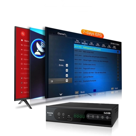 Dekoder Satelitarny HD Tuner DVB-S2 PVR Nagrywanie HDMI USB LAN Romicta