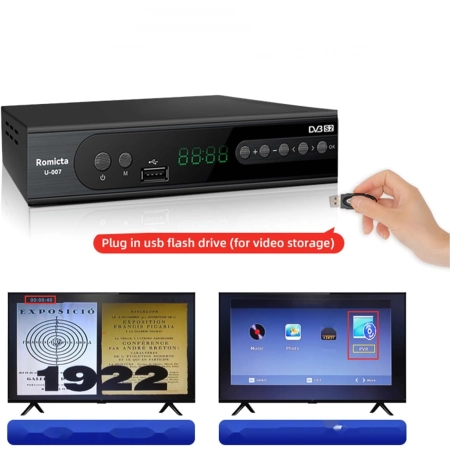 Dekoder Satelitarny HD Tuner DVB-S2 PVR Nagrywanie HDMI USB LAN Romicta