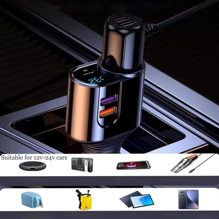 ROZDZIELACZ ZAPALNICZKI ŁADOWARKA 2x USB +USB-C C PD SZYBKA