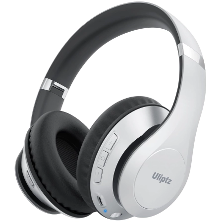 Uliptz Słuchawki Nauszne Składane3 Srebrne 6 Trybów Dźwięk HiFi Stereo