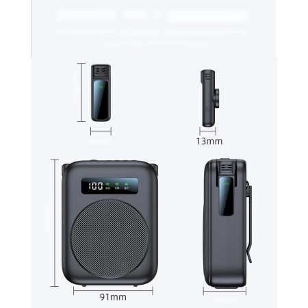 Wzmacniacz głosu Bluetooth z magnetycznym bezprzewodowym mikrofonem