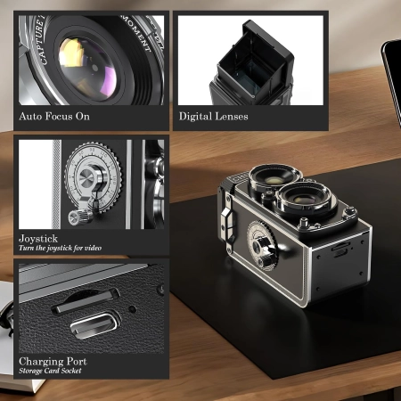 Aparat Cyfrowy Mini Retro 12MP 1080P Autofocus Karta SD 16GB CHUZHAO