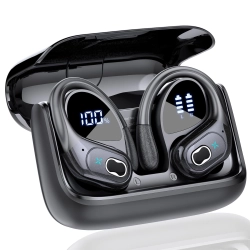 SŁUCHAWKI BEZPRZEWODOWE STECEi HD65 BLUETOOTH 5.3 SPORTOWE TWS LED CZARNE