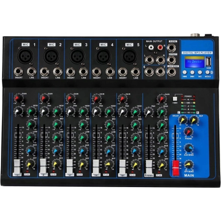 MIKSER 7 KANAŁOWY ANALOGOWY Depusheng HT7 USB MP3