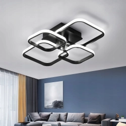 LAMPA SUFITOWA OKRĄGŁA LED 3 RING WISZĄCA ŻYRANDOL NOWOCZESNY CZARNY SALON