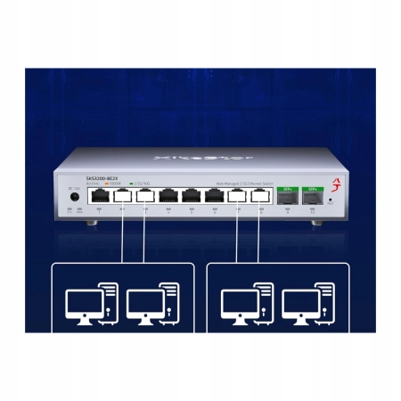 Zarządany Switch L2 10-portów XikeStor SKS3200-8E2X 8x2.5G RJ45 2x10G SFP+