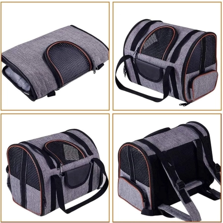 Windmilne Szary plecak-transporter dla kota 35x28x23cm