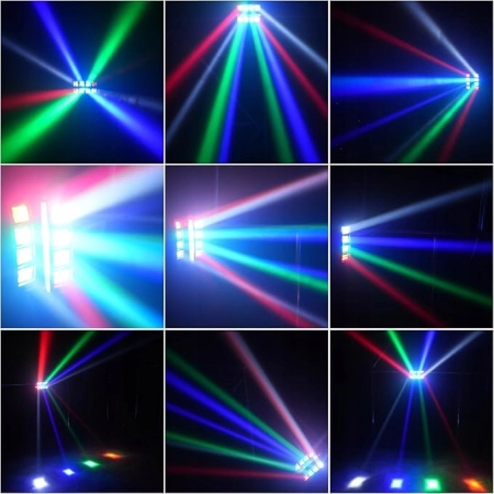 Oświetlenie Imprezowe UKing Spider Moving Head LED RGBW 8x10W DMX512 G3350