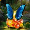Figurka Świecznik Motyl Dekoracja Posążek Motyl Solarny Led do Ogrodu