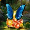 Figurka Świecznik Motyl Dekoracja Posążek Motyl Solarny Led do Ogrodu