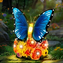 Figurka Świecznik Motyl Dekoracja Posążek Motyl Solarny Led do Ogrodu