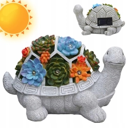 ŻÓŁW OGRODOWY SOLARNY LĄDOWY FIGURKA DO OGRODU KRASNAL LED OZDOBY DEKORACJE