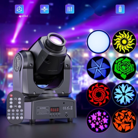 Ruchoma głowica LED U`King  ZQ02100 50 W z pilotem 8 wzorów DMX 11 kanałów