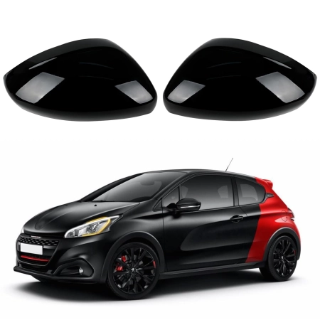 Nakładki Peugeot 208 czarne na lusterka 2012-2019 osłony boczne 2szt