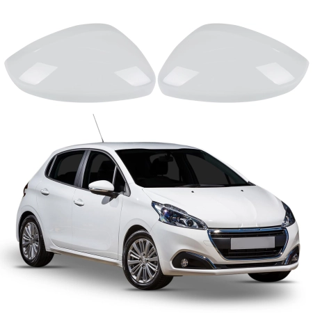 Nakładki Peugeot 208 Białe 2012-2019 Osłony na lusterka boczne 2szt