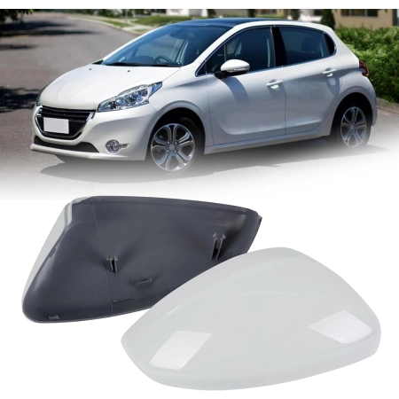 Nakładki Peugeot 208 Białe 2012-2019 Osłony na lusterka boczne 2szt
