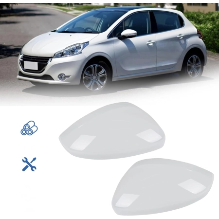 Nakładki Peugeot 208 Białe 2012-2019 Osłony na lusterka boczne 2szt