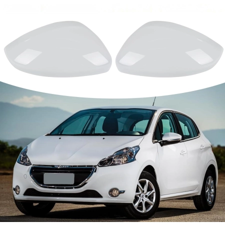 Nakładki Peugeot 208 Białe 2012-2019 Osłony na lusterka boczne 2szt