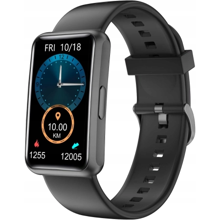 ZEGAREK SMARTWATCH SMARTBAND OPASKA SMART SPORTOWA FITBAND HUAKUA S2 CZARNY