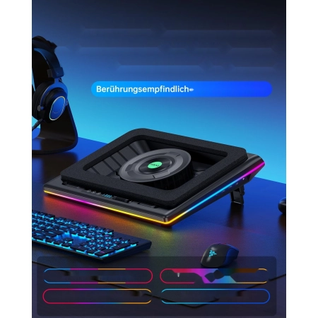 Podkładka chłodząca llano V12 RGB laptop 15-19″ z turbo wentylatorem USB