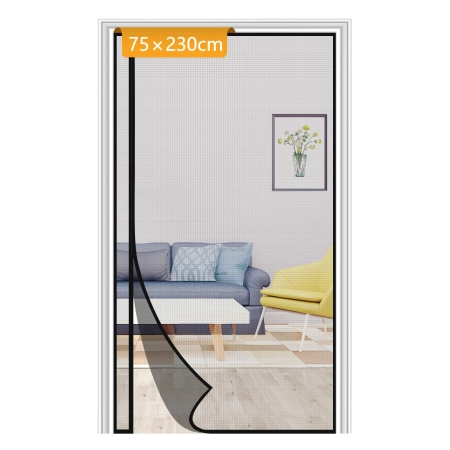 Moskitiera Yotache Magnetyczna czarna 75x230 cm na drzwi balkonowe