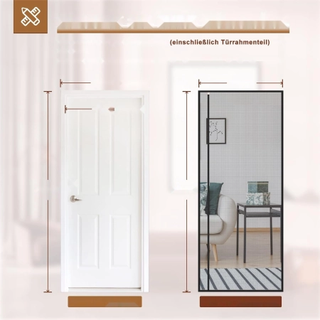 Moskitiera Yotache Magnetyczna czarna 75x230 cm na drzwi balkonowe