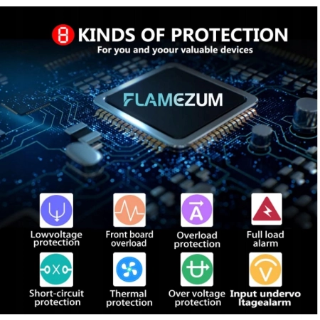 Flamezum falownik sinusoidalny 3500 W, 12 V na 230 V, przetwornica napięcia