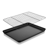 Blacha Homikit Prostokątna Stal Węglowa Duża 40x30x2,5cm z Kratką